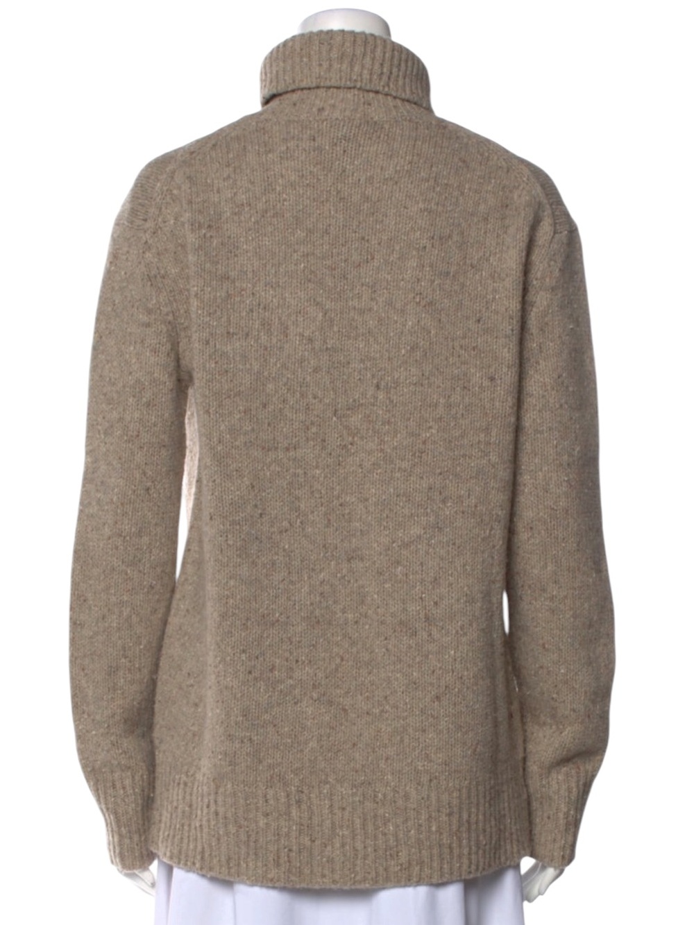 Joseph Lambswool Turtleneck Heathered Tan Pullover Sweater Size Small